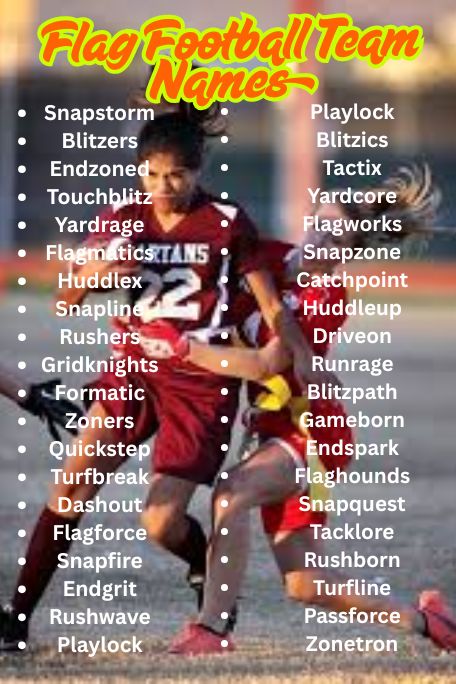 1200+ Coed Flag Football Team Names to Love 