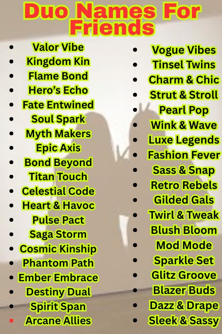 
1000+ Trending Duo Names for Friends and More