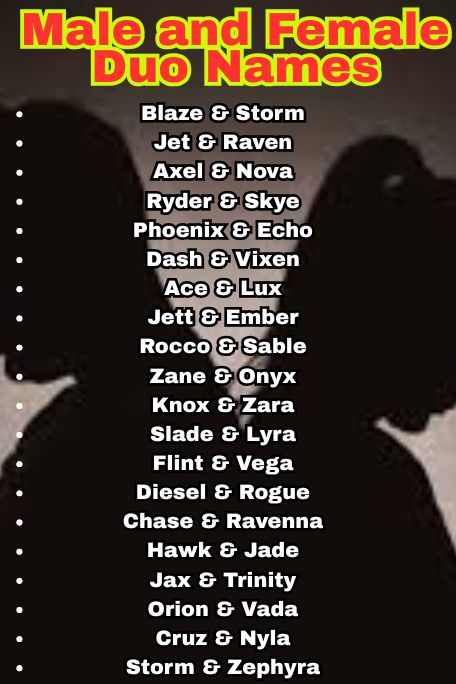 1000+ Cool Male and Female Duo Names That Rock