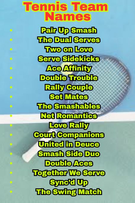 1100+ Best Tennis Team Names to Ace Every Match