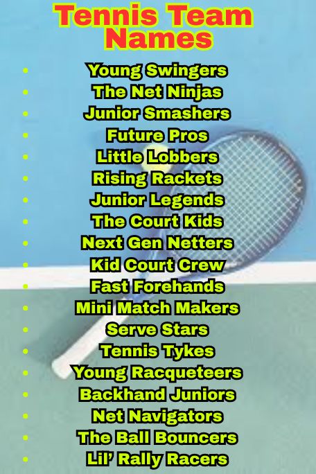 1100+ Best Tennis Team Names to Ace Every Match