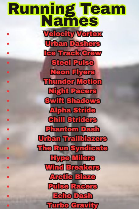 1100+ Inspiring Running Team Name Ideas to Motivate
