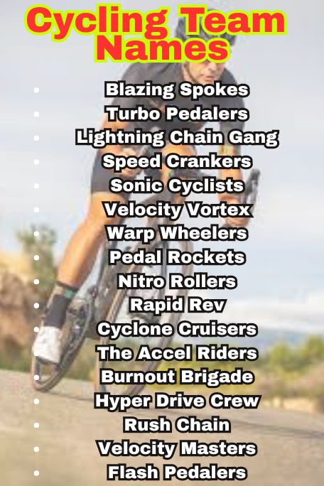 1100+ Bold and Catchy Cycling Team Names to Use