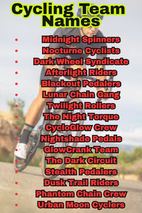 1100+ Bold and Catchy Cycling Team Names to Use