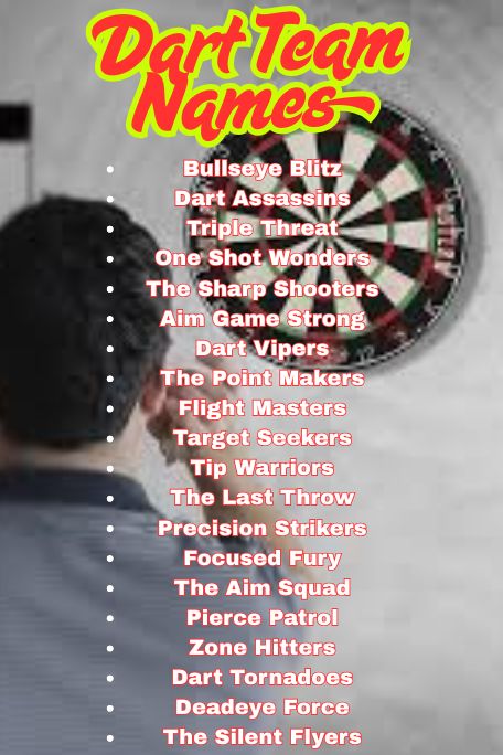 1000+ Bold and Brilliant Dart Team Names Ideas  