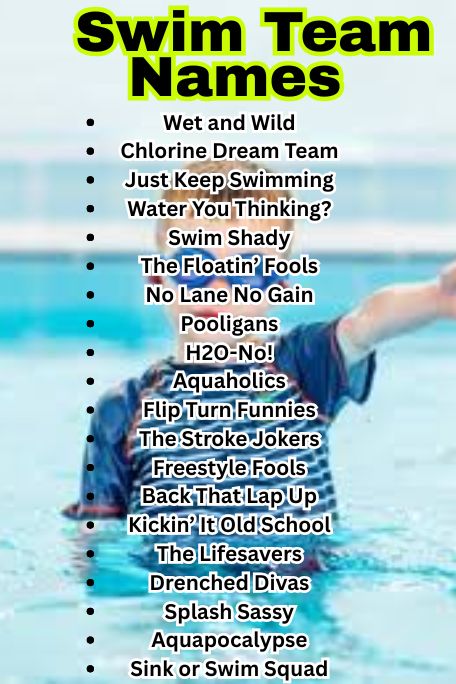 1100+ Unique and Catchy Swim Team Names Ideas