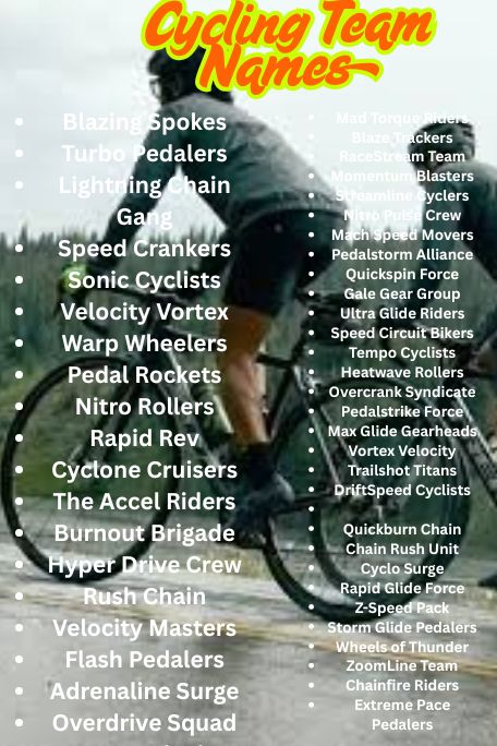 1100+ Bold and Catchy Cycling Team Names to Use