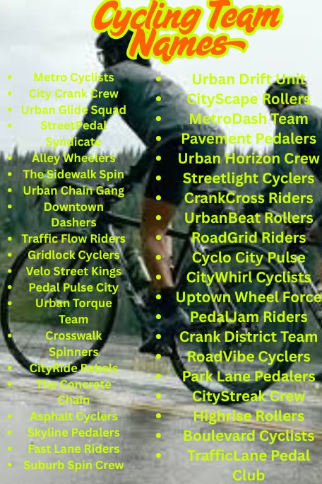 1100+ Bold and Catchy Cycling Team Names to Use