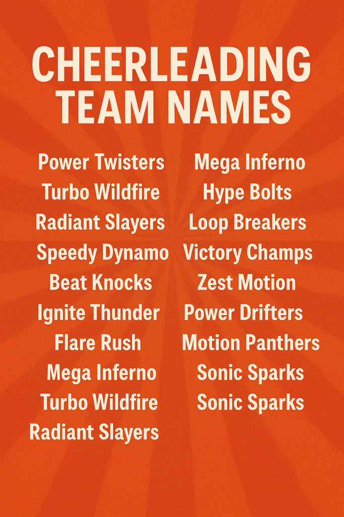 1100+ Catchy Cheerleading Team Names for Every Squad