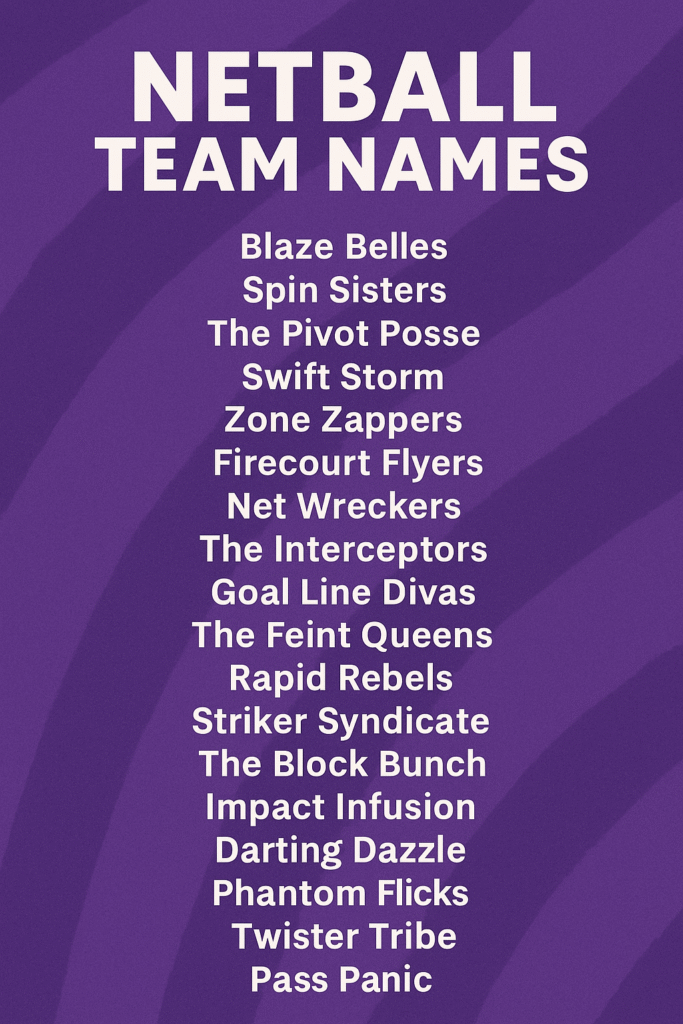 800+ Catchy & Fun Netball Team Names Ideas 2025