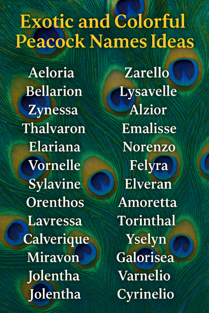 1000+ Exotic and Colorful Peacock Names Ideas