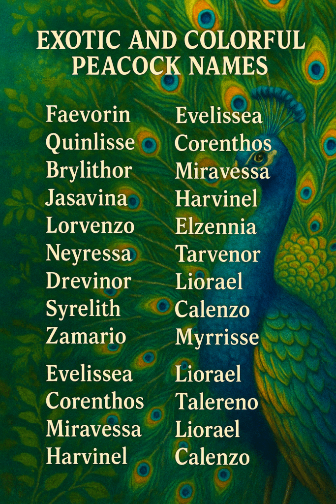 1000+ Exotic and Colorful Peacock Names Ideas
