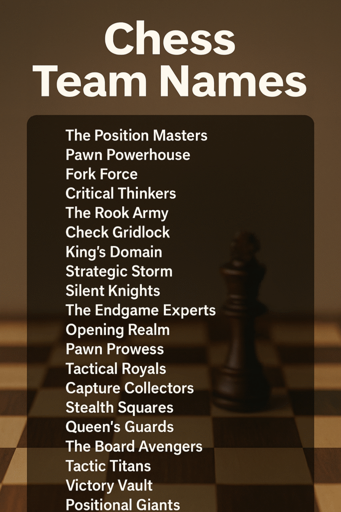 1150+ Clever and Cool Chess Team Names to Inspire You