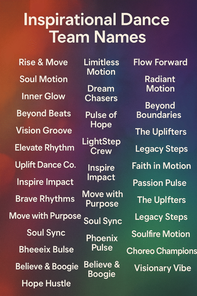 1100+ Cool & Creative Dance Team Names to Try Now