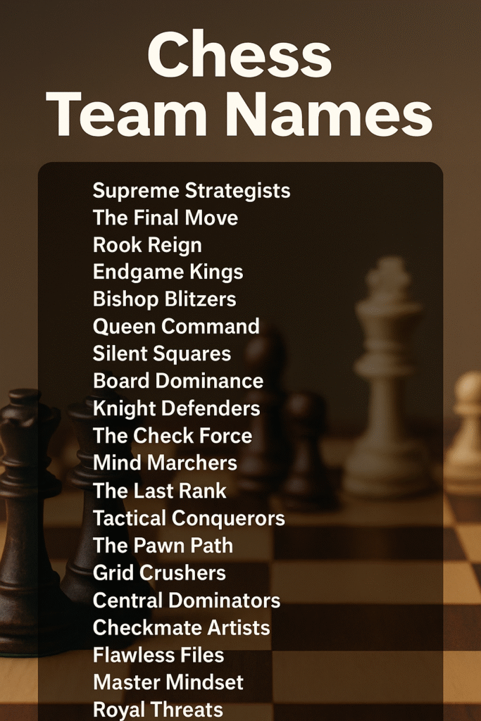 1150+ Clever and Cool Chess Team Names to Inspire You