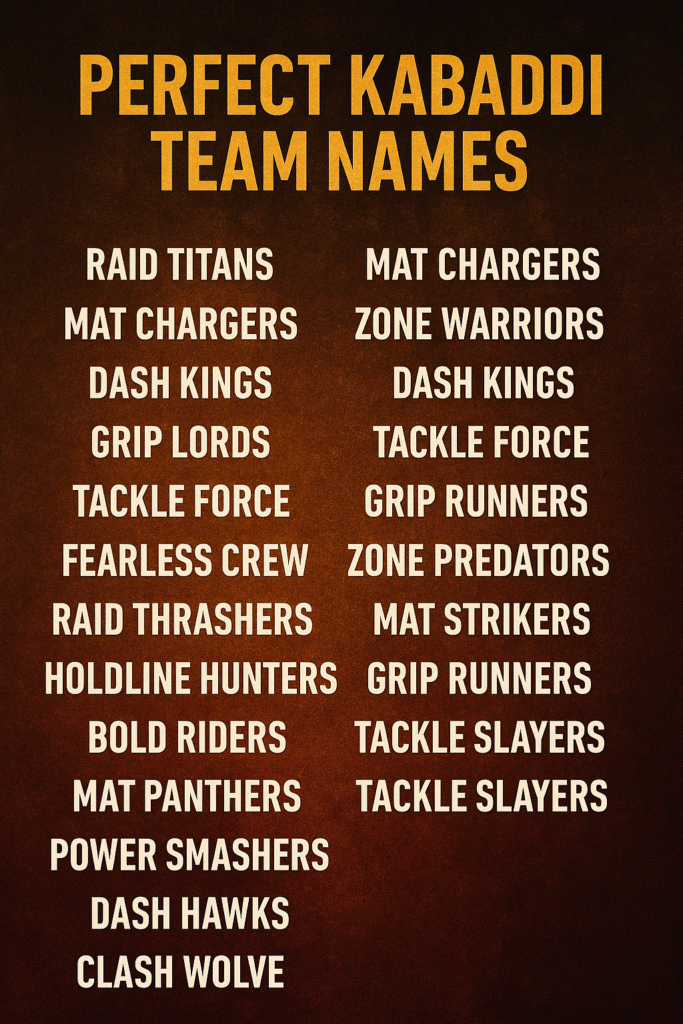 1200+ Best Kabaddi Team Names to Rule the Mat in Style 2025