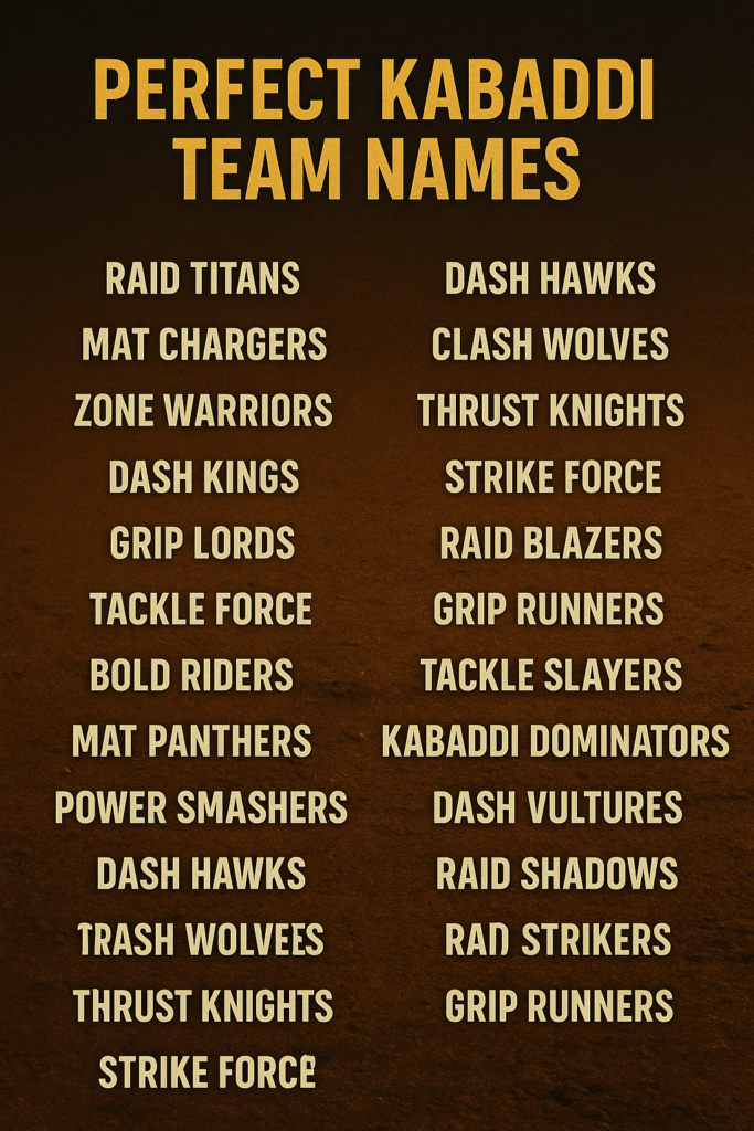1200+ Best Kabaddi Team Names to Rule the Mat in Style 2025