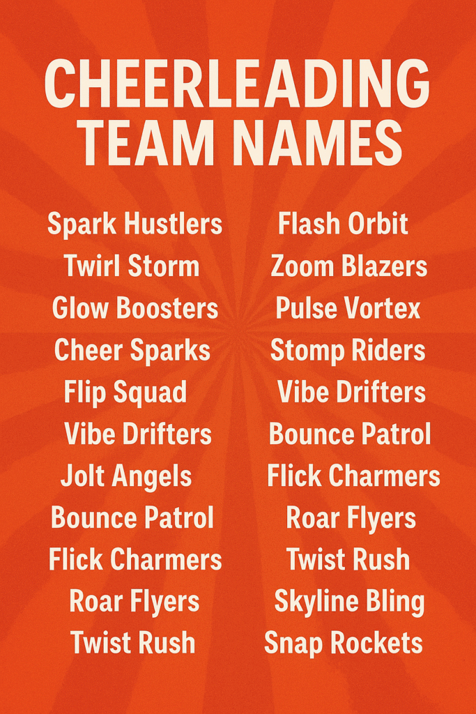 1100+ Catchy Cheerleading Team Names for Every Squad