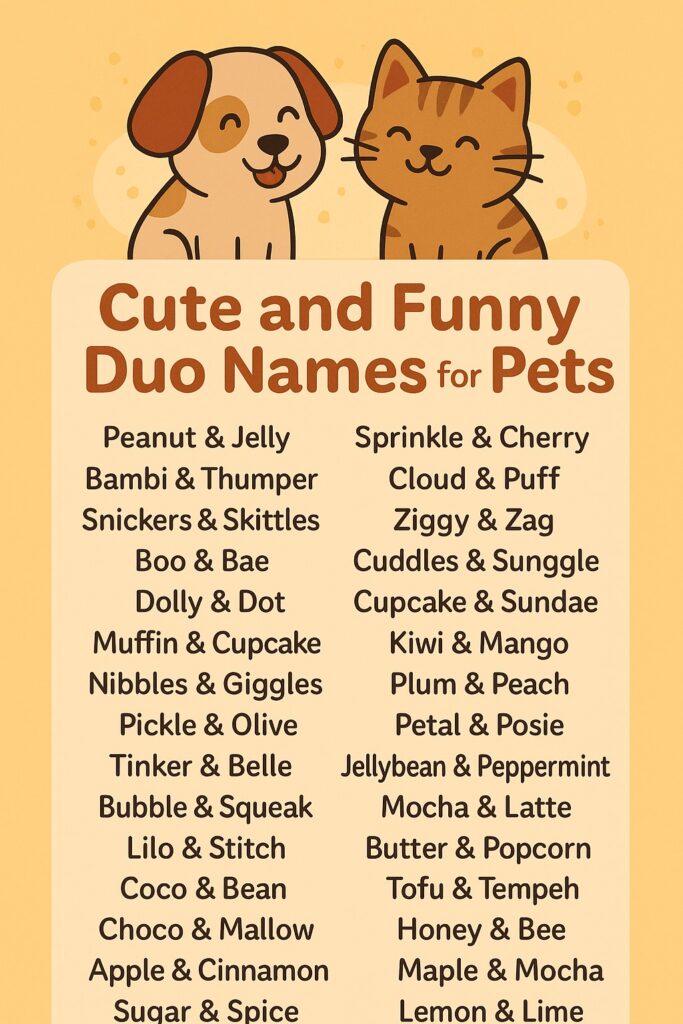 1000+ Cute and Funny Duo Names for Pets You’ll Love