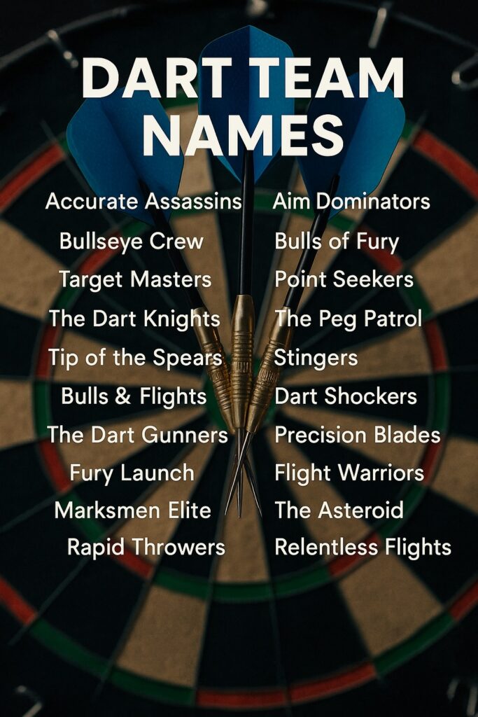 1000+ Bold and Brilliant Dart Team Names Ideas to Use 2025
