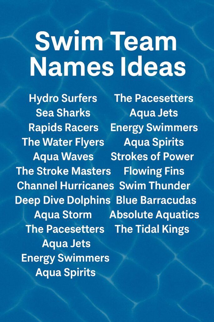 1100+ Unique and Catchy Swim Team Names Ideas