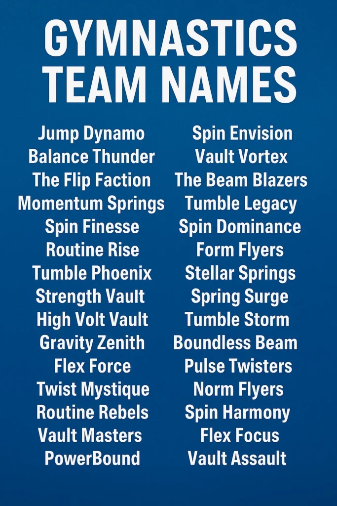 1100+ Fun & Fierce Gymnastics Team Names Ideas to Try
