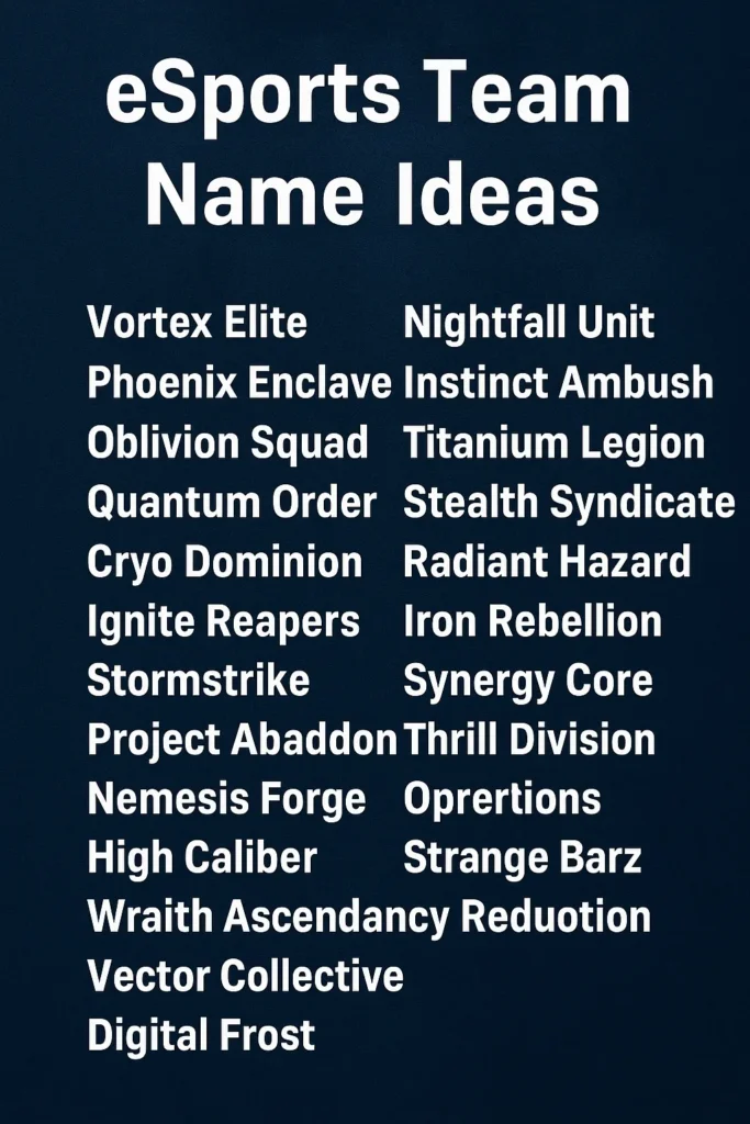 1150+ eSports Team Name Ideas Gamers Will Love 