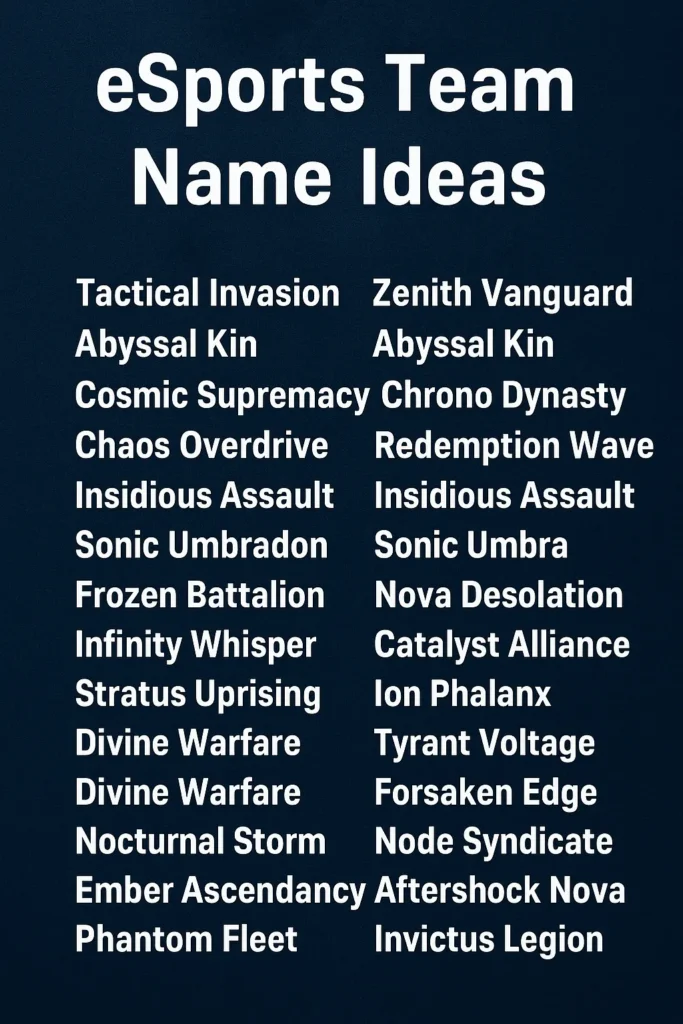 1150+ eSports Team Name Ideas Gamers Will Love 