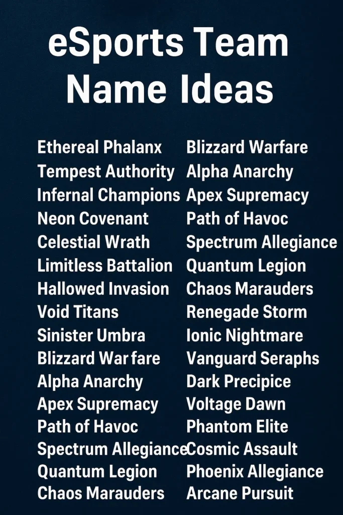 1150+ eSports Team Name Ideas Gamers Will Love 