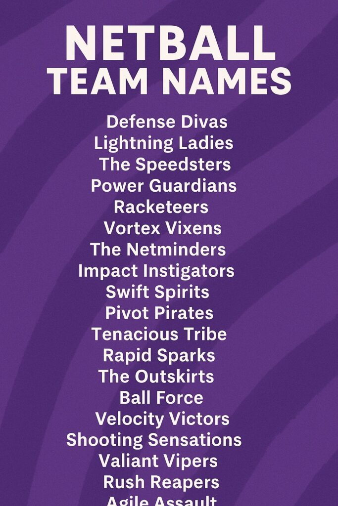 800+ Catchy & Fun Netball Team Names Ideas 2025
