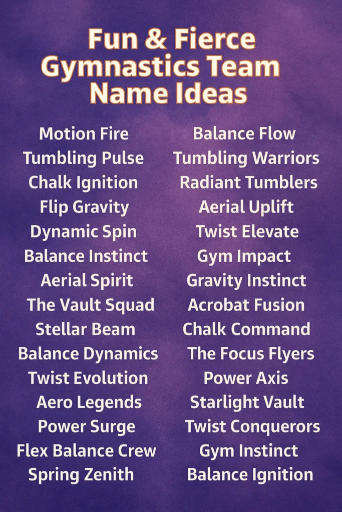 1100+ Fun & Fierce Gymnastics Team Names Ideas to Try