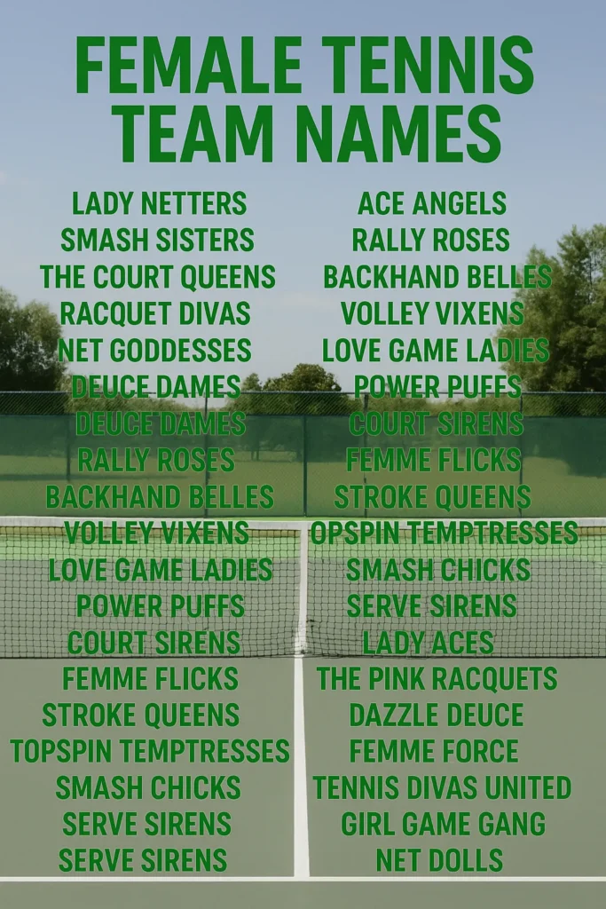 1100+ Best Tennis Team Names to Ace Every Match