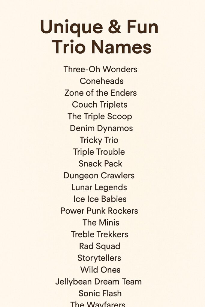 1100+ Unique & Fun Trio Names That Stand Out