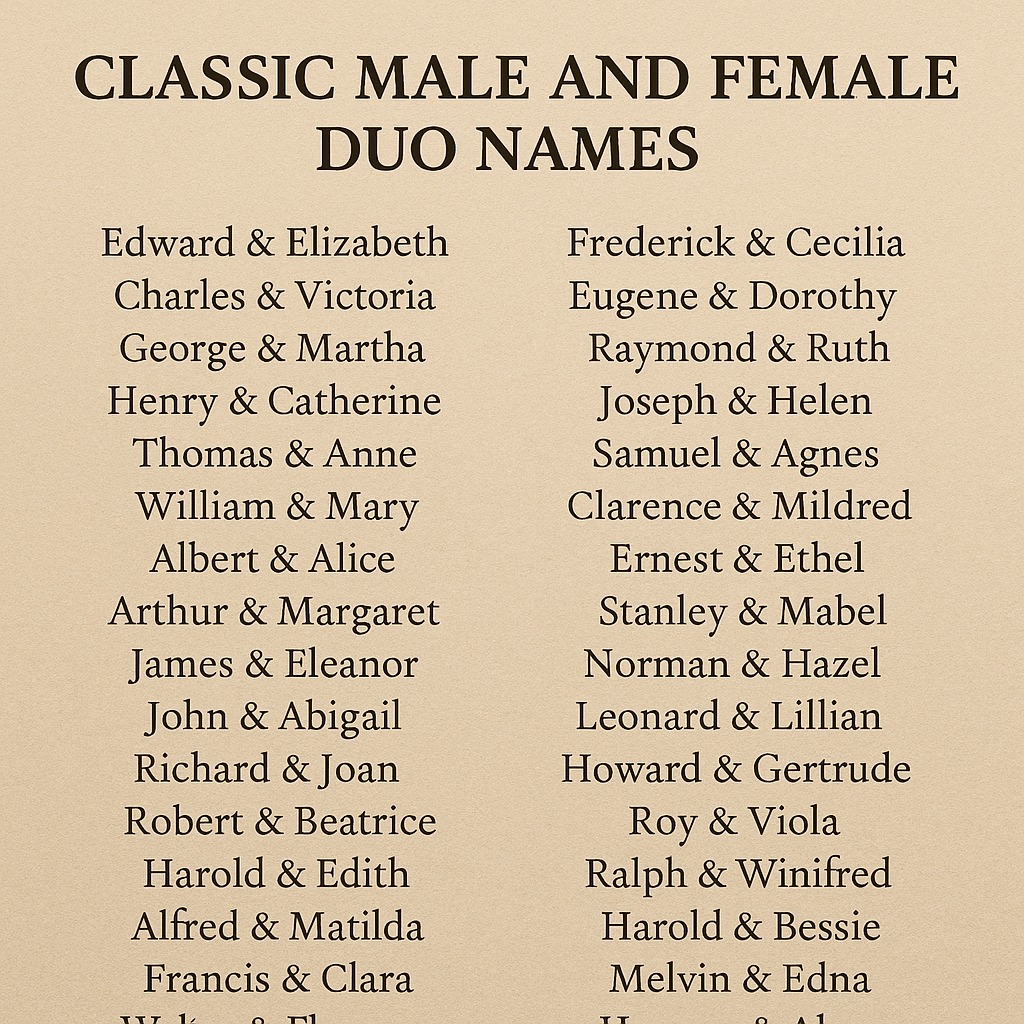 1000+ Cool Male and Female Duo Names That Rock