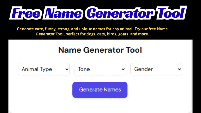 Free Name Generator Tool for Pets & Animals | Unique Ideas