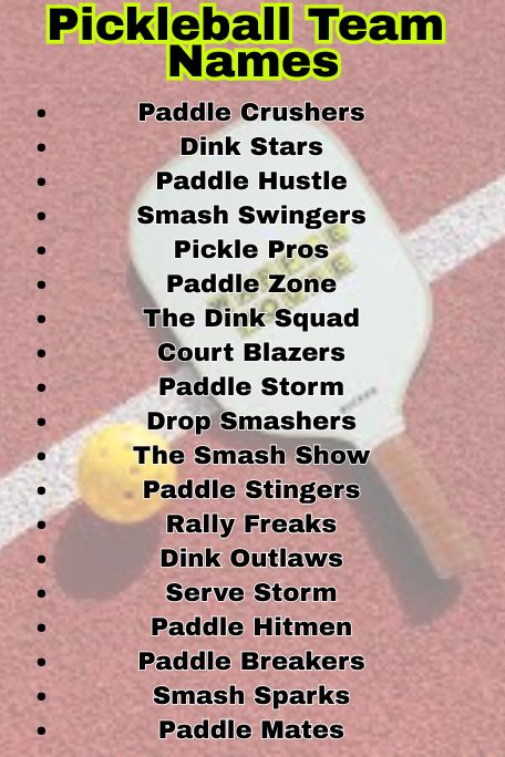 1200+ Pickleball Team Names: Funny, Cool, Best Ideas