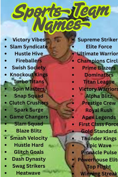 1100+ Cool, Fun & Tough Sports Team Names List