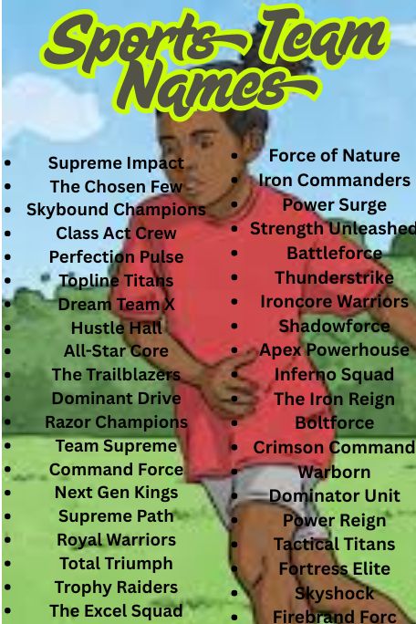 1100+ Cool, Fun & Tough Sports Team Names List