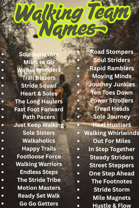 1200+ Cool, Funny & Unique Walking Team Names Ideas