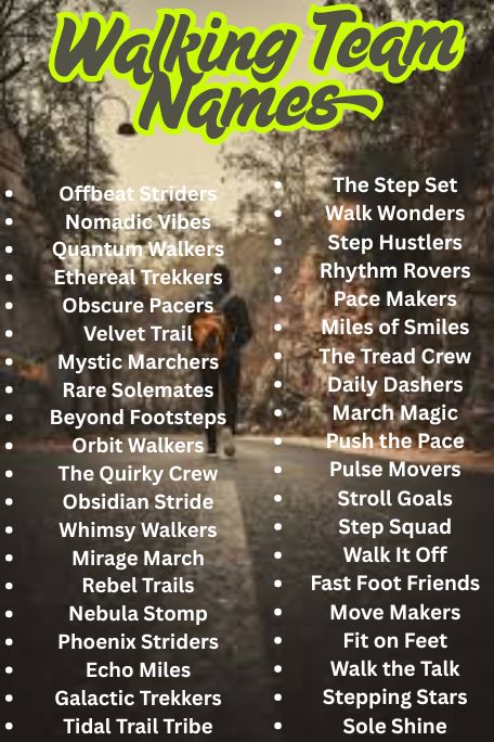 1200+ Cool, Funny & Unique Walking Team Names Ideas