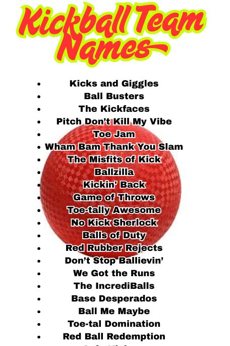 1200+ Kickball Team Names for Adults & Mixed Groups 