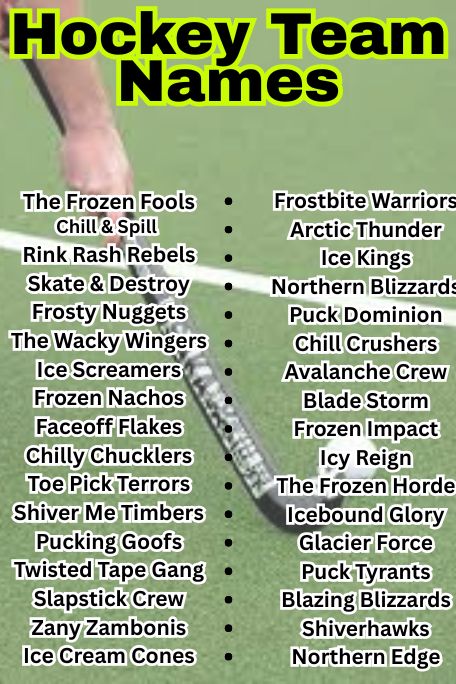1100+ Hockey Team Names with Creative, Unique Style