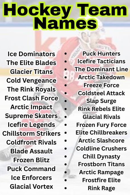 1100+ Hockey Team Names with Creative, Unique Style