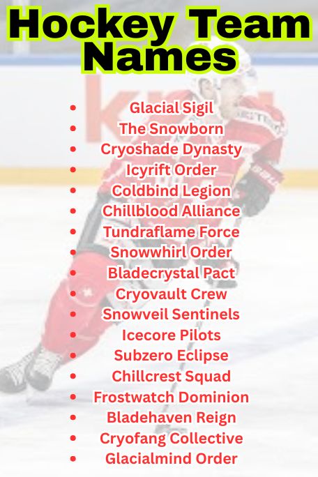 1100+ Hockey Team Names with Creative, Unique Style
