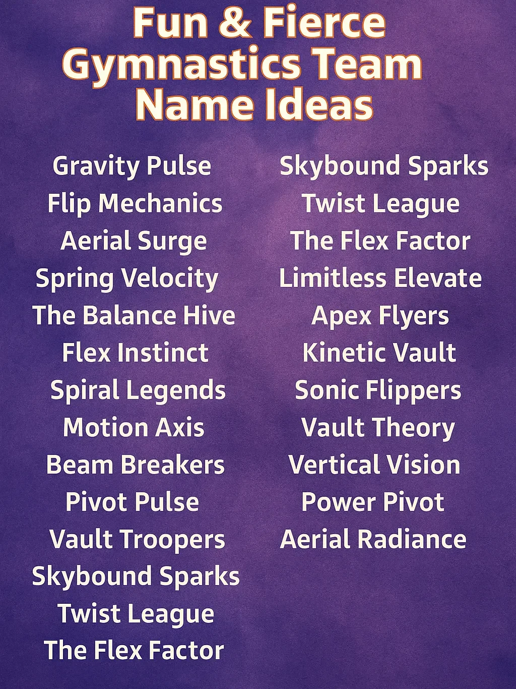 1100+ Fun & Fierce Gymnastics Team Names Ideas to Try