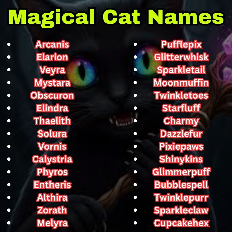 Best and Cute Magical Cat Names