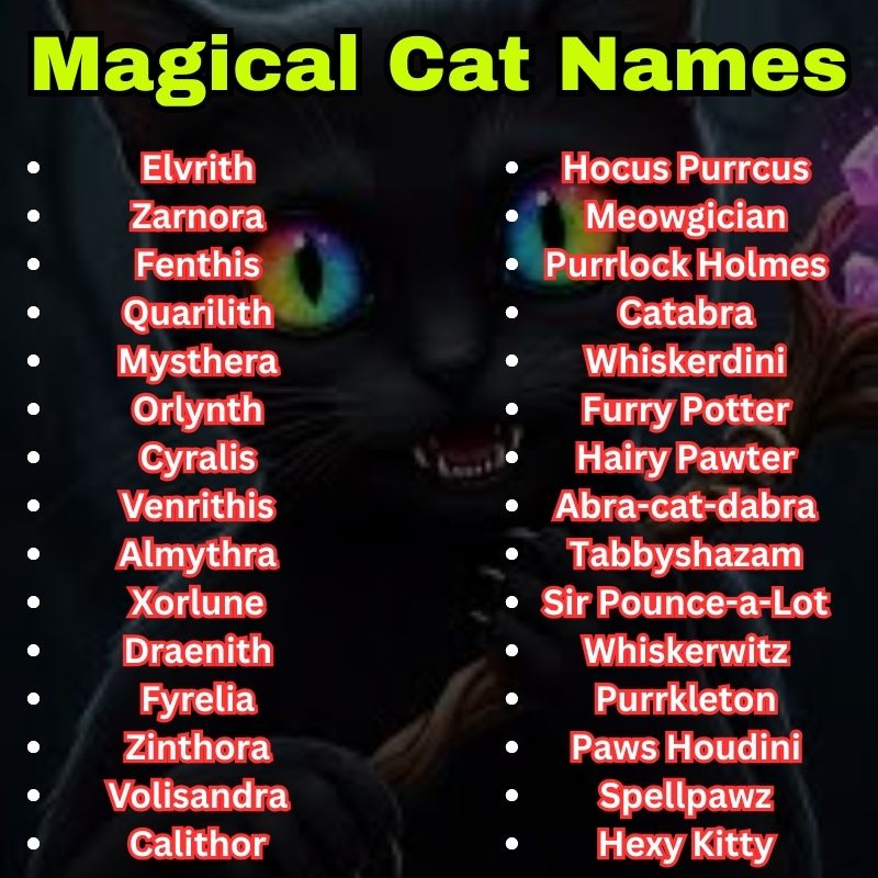 Unique and funny Magical Cat Names